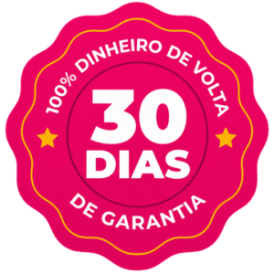 Selo de garantia: 30 dias, 100% dinheiro de volta